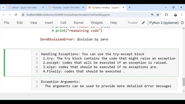 Exceptions Handling in python 2024