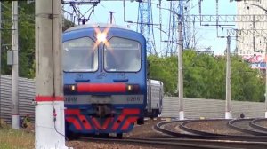 Электропоезд ЭД4М-0266 в сине-серой окраске!