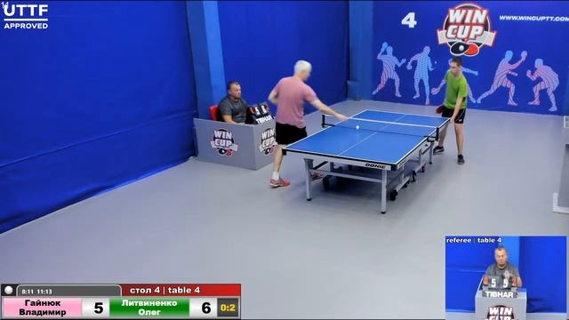 15:30 Гайнюк Владимир 3-2 Литвиненко Олег стол 4 Юг-3 11.09.2020 смотреть онлайн