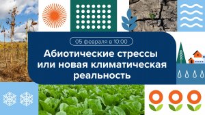 Вебинар "Абиотические стрессы, новая реальность. Бороться или принять и адаптироваться?"