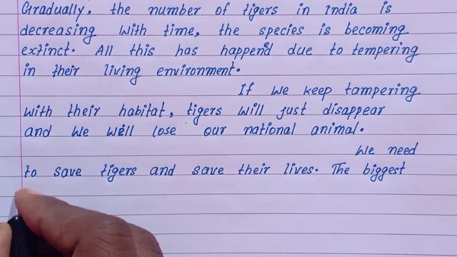 Save Tiger English Paragraph writing | English essay on Save Tiger | Easy & Short Save Tiger essay