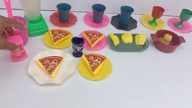 Unboxing of Miniature Kitchen Set With plastic Color Glasses|ASMR|Milli's Kitchen Collection