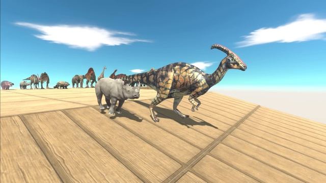Animals Race - Who can Jump Over Machimosaurus Rex смотреть онлайн