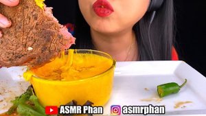 ASMR KING CRAB & RIBEYE STEAK * STRETCHY CHEESE * (Eating No Talking) ASMR Phan