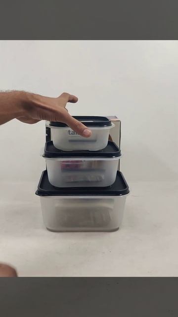 Plastic 3 Pieces Storage Container Set with Air-tight Lid| 2400 Ml 1400 Ml 700 Ml Respectively |