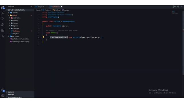 Player camera follow with C# script and unity2d #unity #learnunity #learngamedevelopment #unity2d