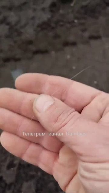 ВСУшник рассматривает оптоволоконный кабель от русского fpv-дрона, прилетевшего в его автомобиль.