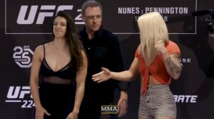 Mackenzie Dern vs. Amanda Cooper UFC 224 Media Day Staredown - MMA Fighting
