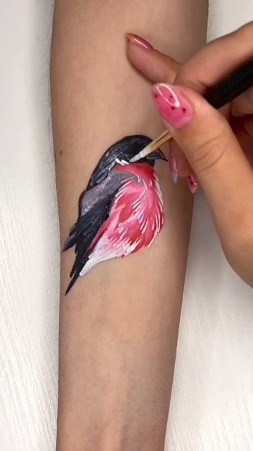 Аквагрим для детей «снегирь» от Карпеевой Анастасии #facepainting #аквагримдлядетей #painting