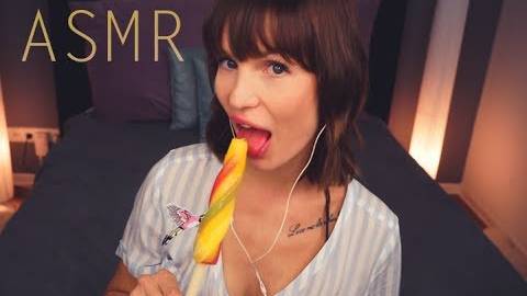 ASMR облизывание льда, посасывание, звуки рта и шепот