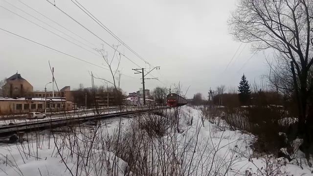 Электропоезд ЭД4М-0435 перегон Дмитров - Каналстрой 13.03.2018 смотреть онлайн