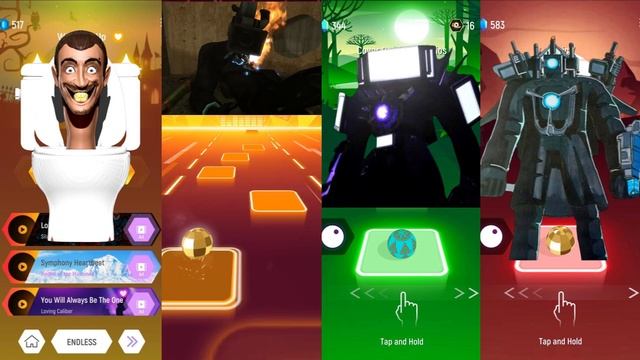 Skibidi Toilet 🆚 Large Cameraman 🆚 TV Man Titan 🆚 Cameraman Titan | Tiles Hop Fun Ball смотреть онлайн