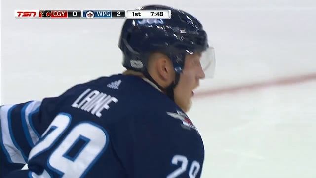 Laine rips one-timer stick side past Lack смотреть онлайн