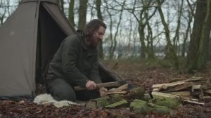 BERTRAN Solo bushcraft trip - new homemade frame saw 2025.02.02