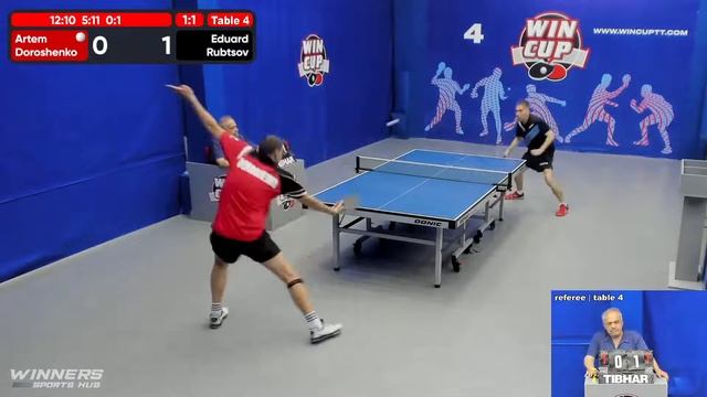 13:30 Дорошенко Артём  1-3 Рубцов Эдуард  стол 4  ЮГ-3  16.06.22