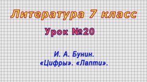 Литература 7 класс (Урок№20 - И. А. Бунин. «Цифры». «Лапти».)