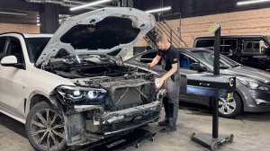 BMW X5 G05 2022 года выпуска - установка bi-led модулей Aozoom A27 и регулировка фар