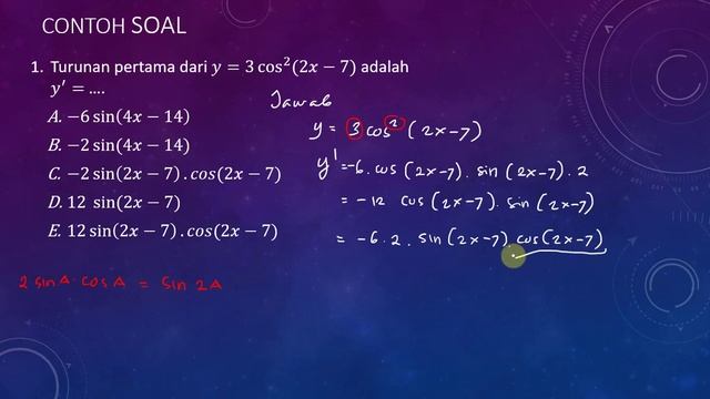 Turunan Fungsi Trigonometri Aturan Rantai