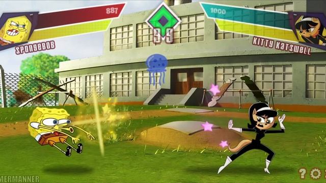SpongeBob SquarePants vs Kitty Katswell II | Super Brawl Showdown v0.3.0b Full Match Gameplay