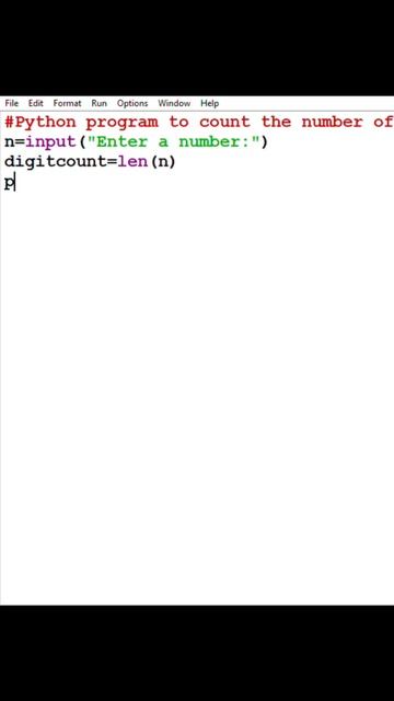 Python program to count the number of digits in a input number #coding  #computerscience #python