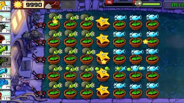 Duo Plants Strategy || Gatling Peashooter & Snow Peashooter vs All Zombies Gameplay FULL HD[ 1080p смотреть онлайн