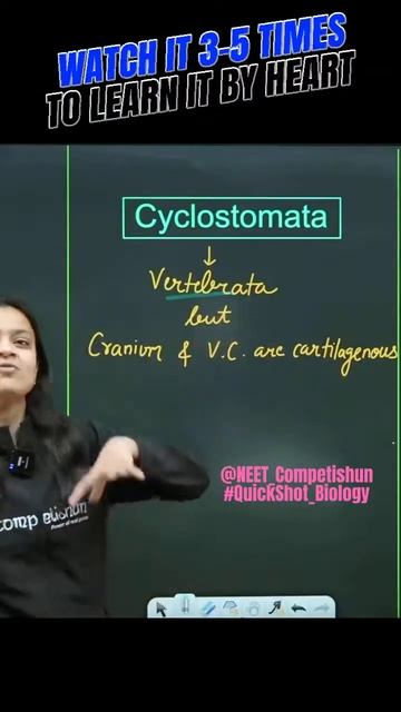 Cyclostomata - Vertebrata But Cranium & V.C. Are Cartilagenous | QuickShot Biology | #neet2024#ncer