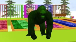 Wild Animals Change To Colors Finger Family Song For Kids Gorilla Horse Animals Colorful Colors