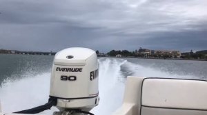 Evinrude E-TEC 90. 40 knots.