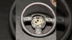 Комбинированная перетяжка руля от Audi - натуральная кожа и псевдоперфорация