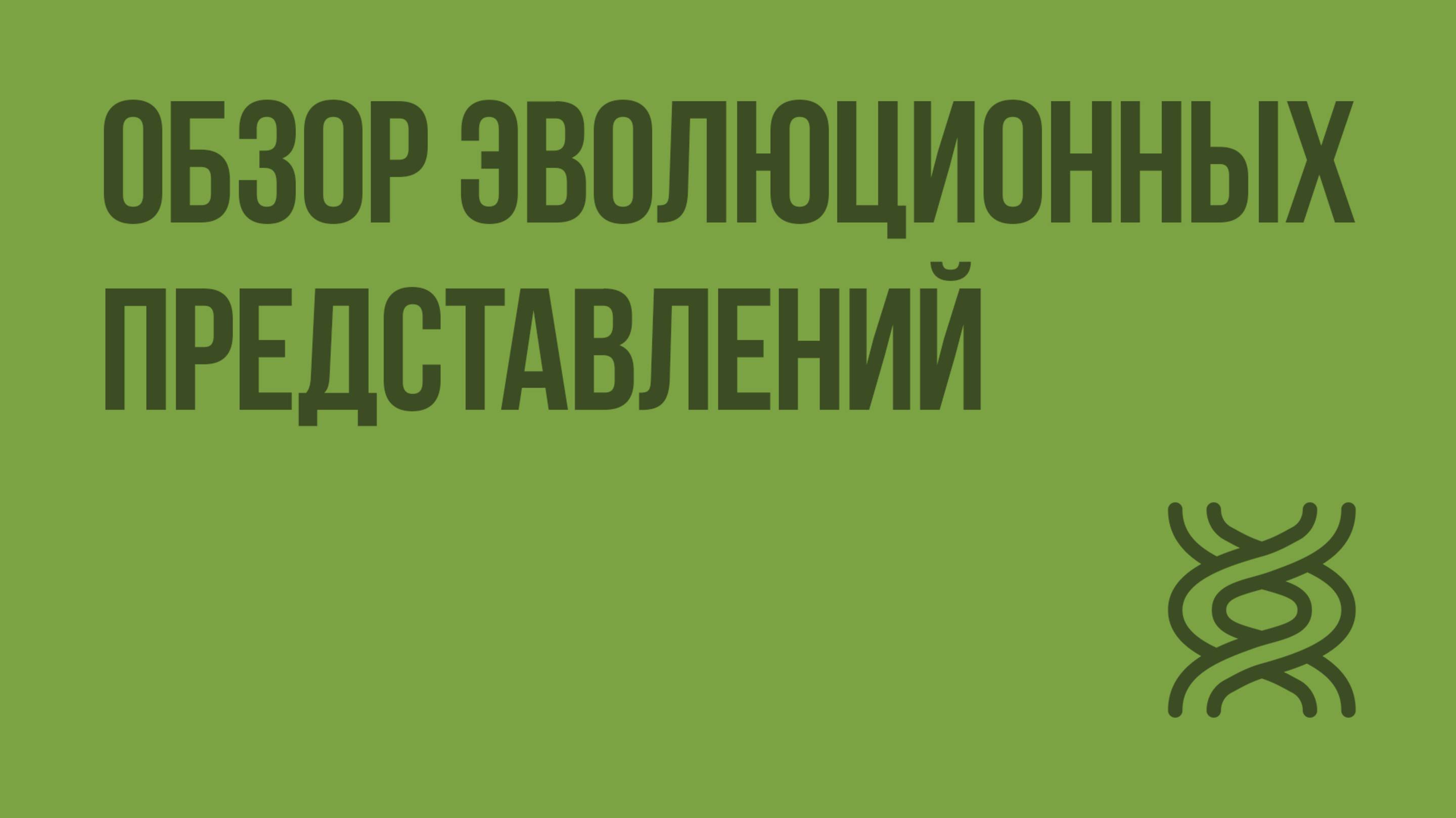 Обзор эволюционных представлений. Видеоурок по биологии 11 класс