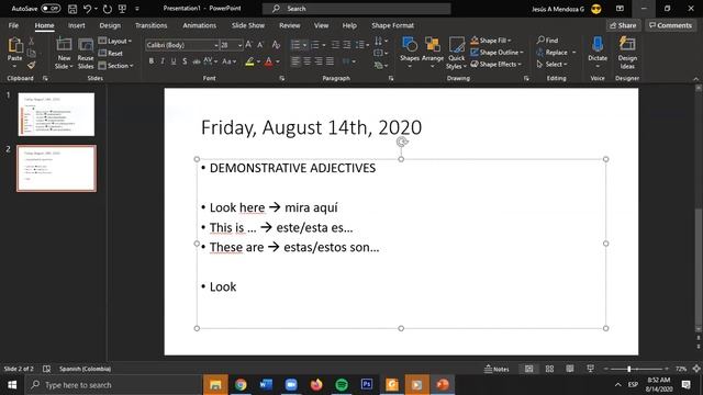 Demonstrative adjectives, 4to grado смотреть онлайн