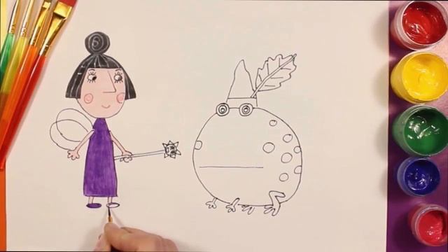 Ben & Holly's Little Kingdom. Nanny Plum - Draw and Colour | Coloring Pages for Kids | Rainbow TV