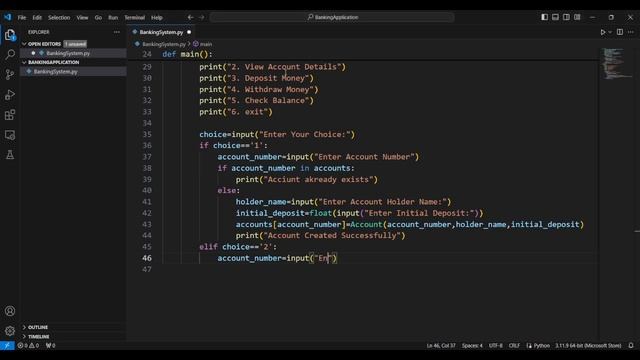 Simple Banking System | Bank Application System in Python | Python Tutorial | #bankapplication смотреть онлайн