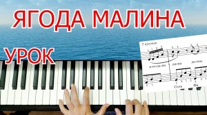 Ягода Малина на Пианино ЛЕГКО ПРОСТО для Начинающих Урок + НОТЫ🎵