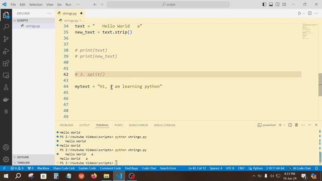 Python Strings and String Methods f-string, docstring, replace, strip, split | 2024 updated