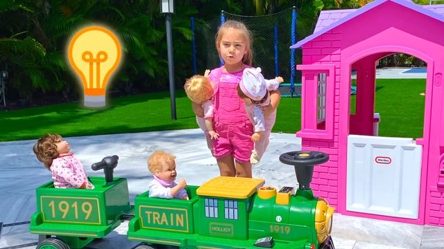 Mia turn little train toys into ride on Trains. смотреть онлайн
