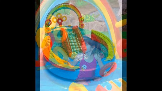 Intex Rainbow Ring Inflatable Play Center, 117" X 76" X 53", for Ages 2+