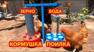 Кормушка и поилка курам на стойке понравилась несушкам 💦🐓❣️