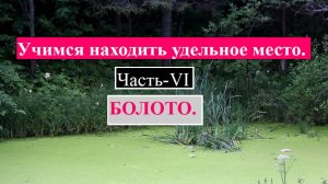 Учимся находить удельное место.Сегодня это болото.