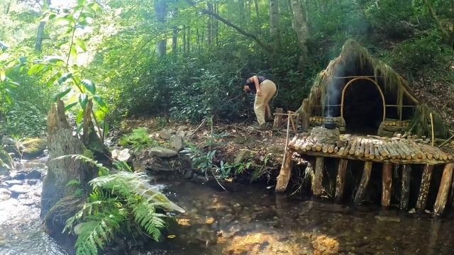 ХАКАН 3 DAYS solo survival CAMPING. CATCH and COOK, Fishing. Giant MUSHROOM. Building BUSHCRAFT SHEL