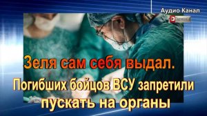 Зеля сам себя выдал. Погибших бойцов ВСУ запретили пускать на органы