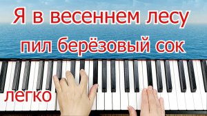 Я в весеннем лесу ЛЕГКО На Пианино Урок для Начинающих Шлягер За Вечер + НОТЫ🎵