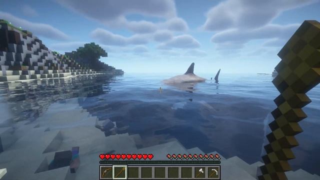 BIGGEST MEGALODON EAT US IN THE SEA IN MINECRAFT ! смотреть онлайн