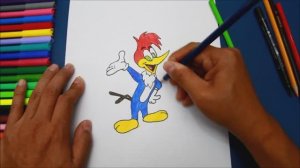 Как нарисовать дятла Вуди Вудпекера (шаг за шагом)