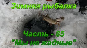 Зимняя рыбалка. Часть - 85. "Мы не жадные".