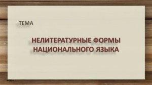 Нелитературные варианты национального языка.wmv
