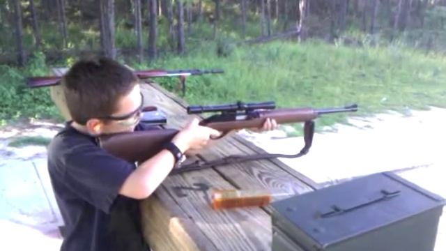 Conner shooting our Marlin model 99 M1 .22LR смотреть онлайн