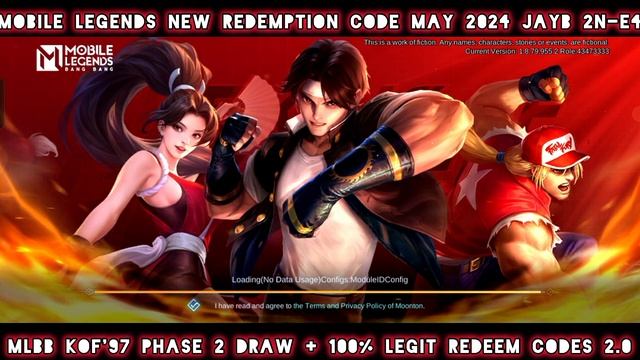 no limit Mobile Legends Redeem Codes May 12, 2024 - ML redeem codes Today + ML KoF'97 phase 2 draw