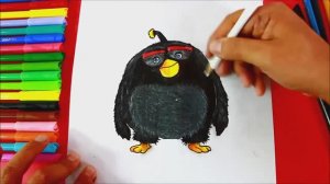 Как нарисовать Черную Птицу Бомбу (Angry Birds в кино)