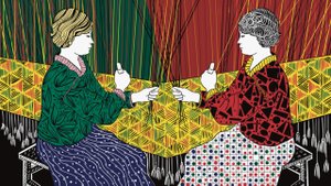 Рисую ткачих - искусство ткачества | Процесс рисования! Таймлапс